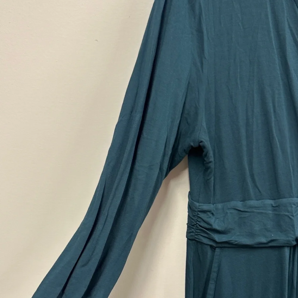 Boden Teal Long Sleeve faux Wrap Dress 12